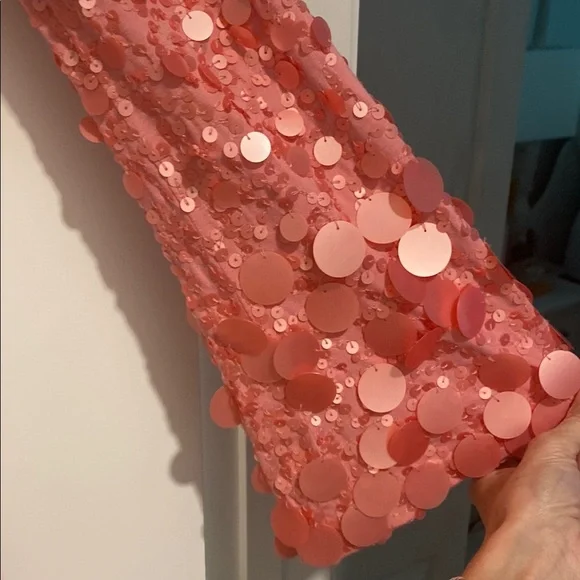 LoveShackFancy Gold and Pink Sequin Sheath Dress - Picture 3 of 3